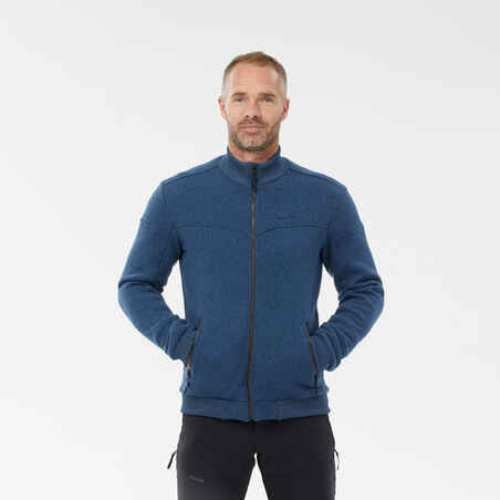 Modra moška topla pohodniška jakna iz flisa SH100