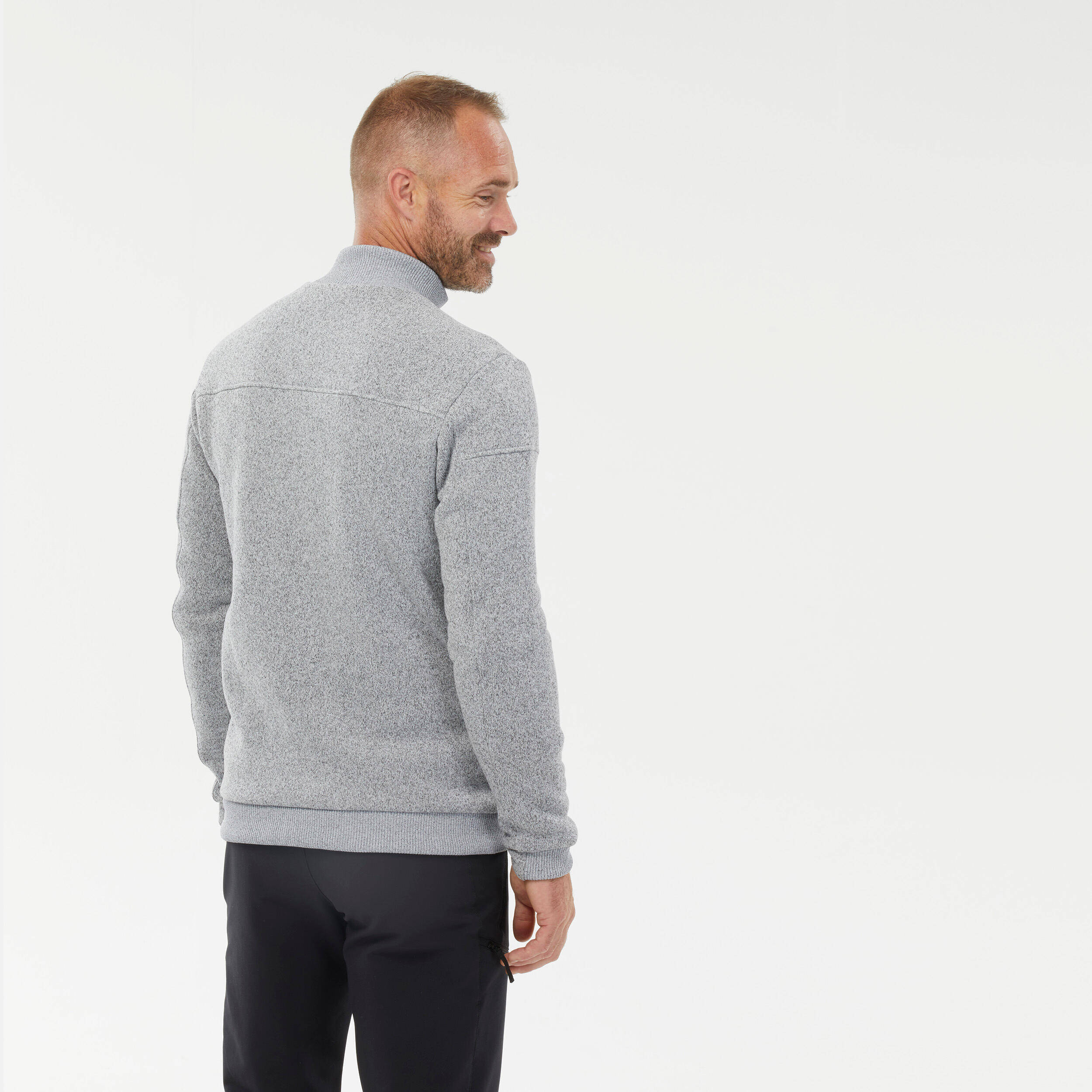 Men's Warm Hiking Fleece NH100 - Grey -  3
