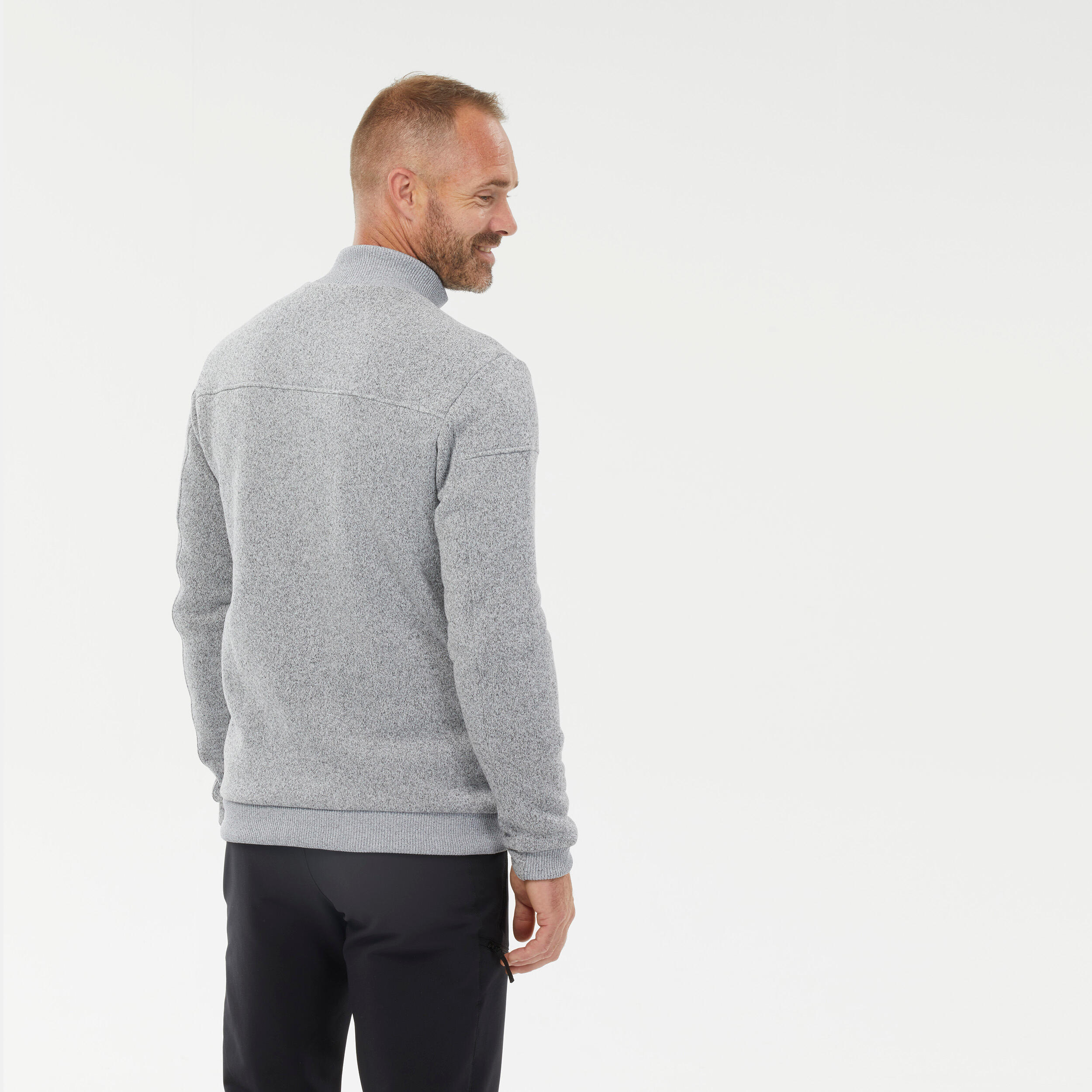 Polaire chaude de randonnée homme, NH100 gris 3/8