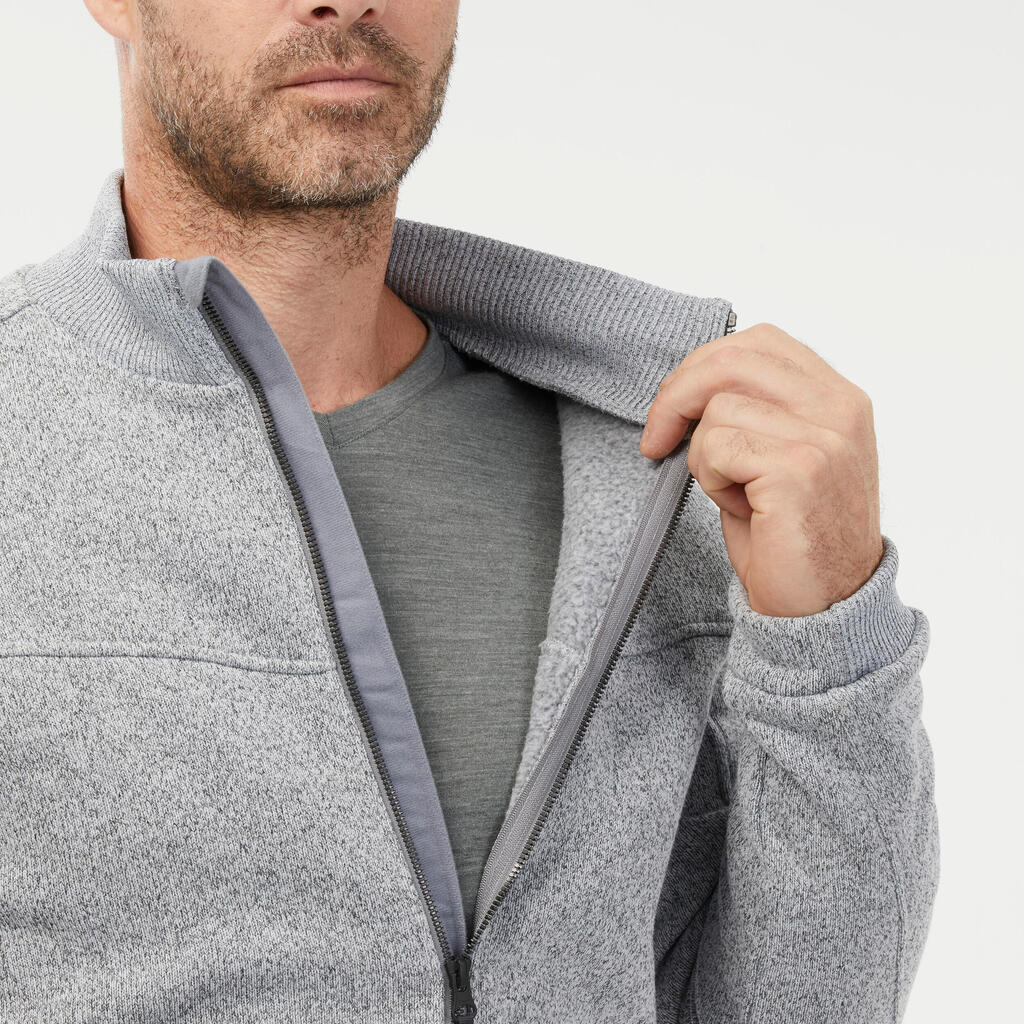 Polaire chaude de randonnée homme, NH100 gris