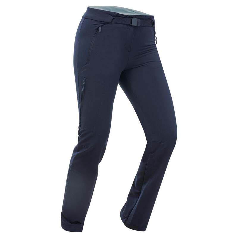 Pantaloni trekking donna SH500 X-WARM STRETCH blu