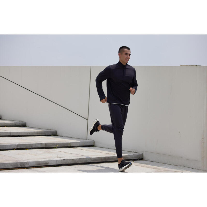 Bluză Călduroasă Alergare Jogging Warm 500 Negru Bărbați