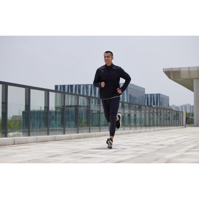 Bluză Călduroasă Alergare Jogging Warm 500 Negru Bărbați