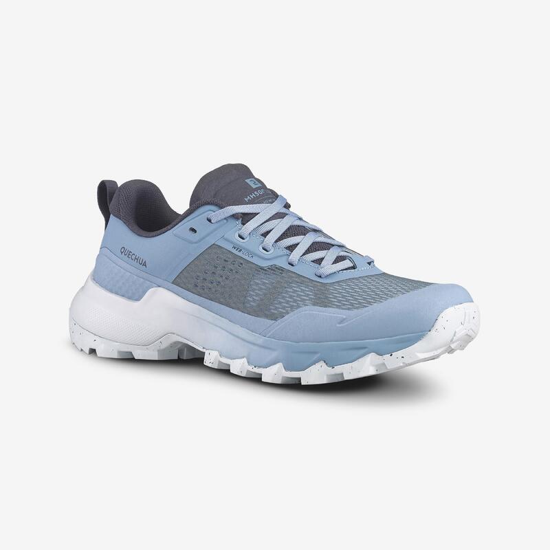 Women's Hiking Shoes - MH500 LIGHT - Light Grey - Blue