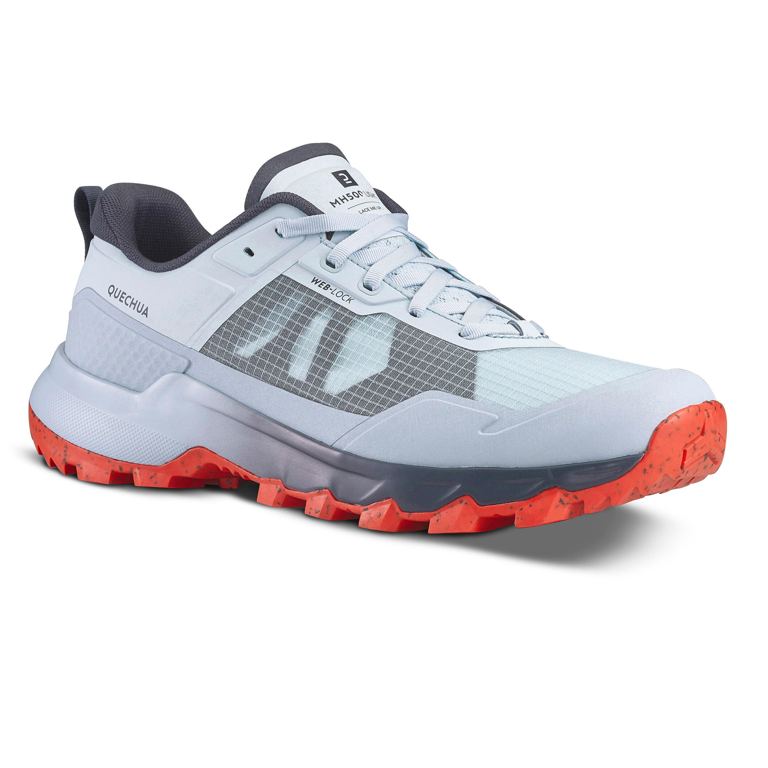 Decathlon | Scarpe trekking uomo MH500 LIGHT grigio chiaro e rosso |  Quechua