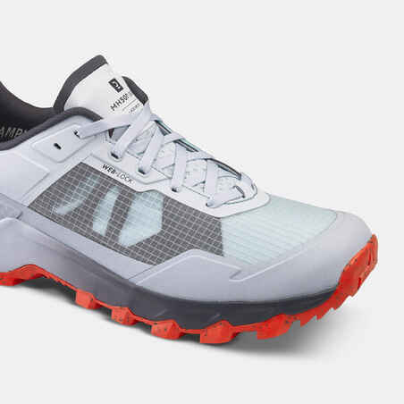 Men’s Hiking Shoes - MH500 LIGHT - Light Grey/Red