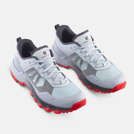 Men’s Hiking Shoes - MH500 LIGHT - Light Grey/Red