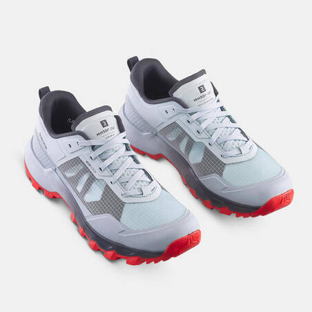 Sepatu Hiking Pria - MH500 LIGHT - Abu-abu Terang/Merah