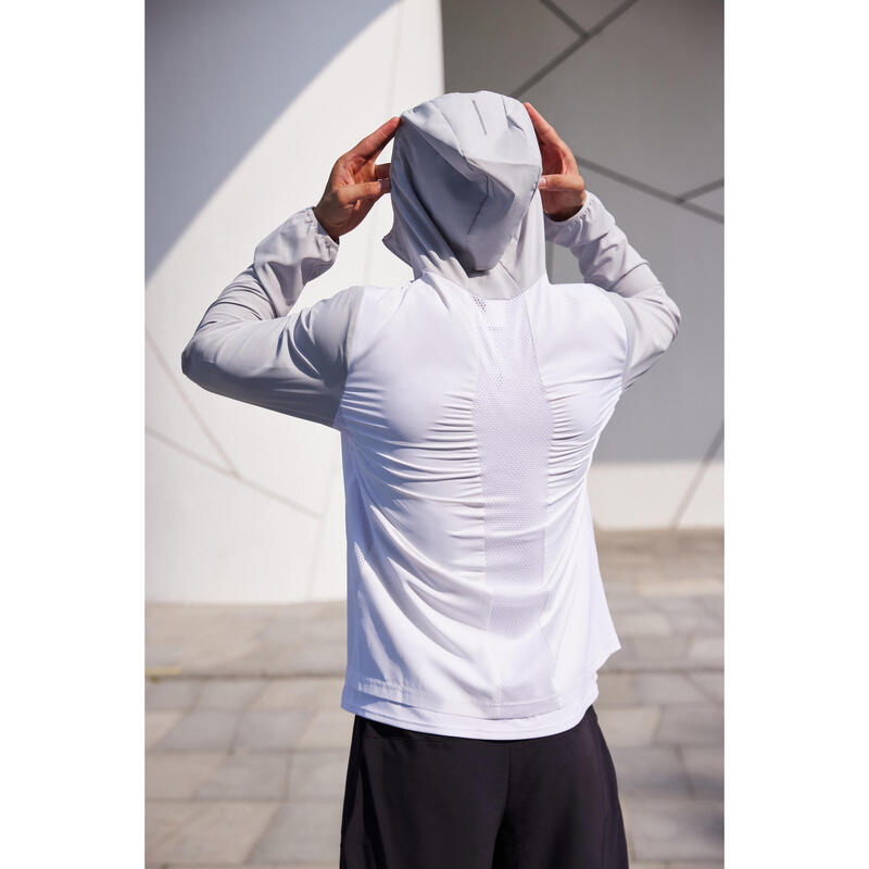 MEN RUN JACKET WIND HOOD WHITE CN