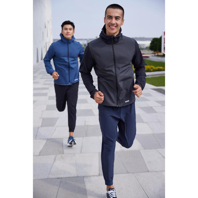 MEN RUN JACKET WIND HOOD BLACK CN