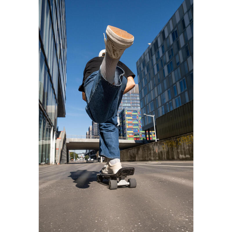Chaussures basses skateboard-longboard adulte VULCA 100 grège OXELO