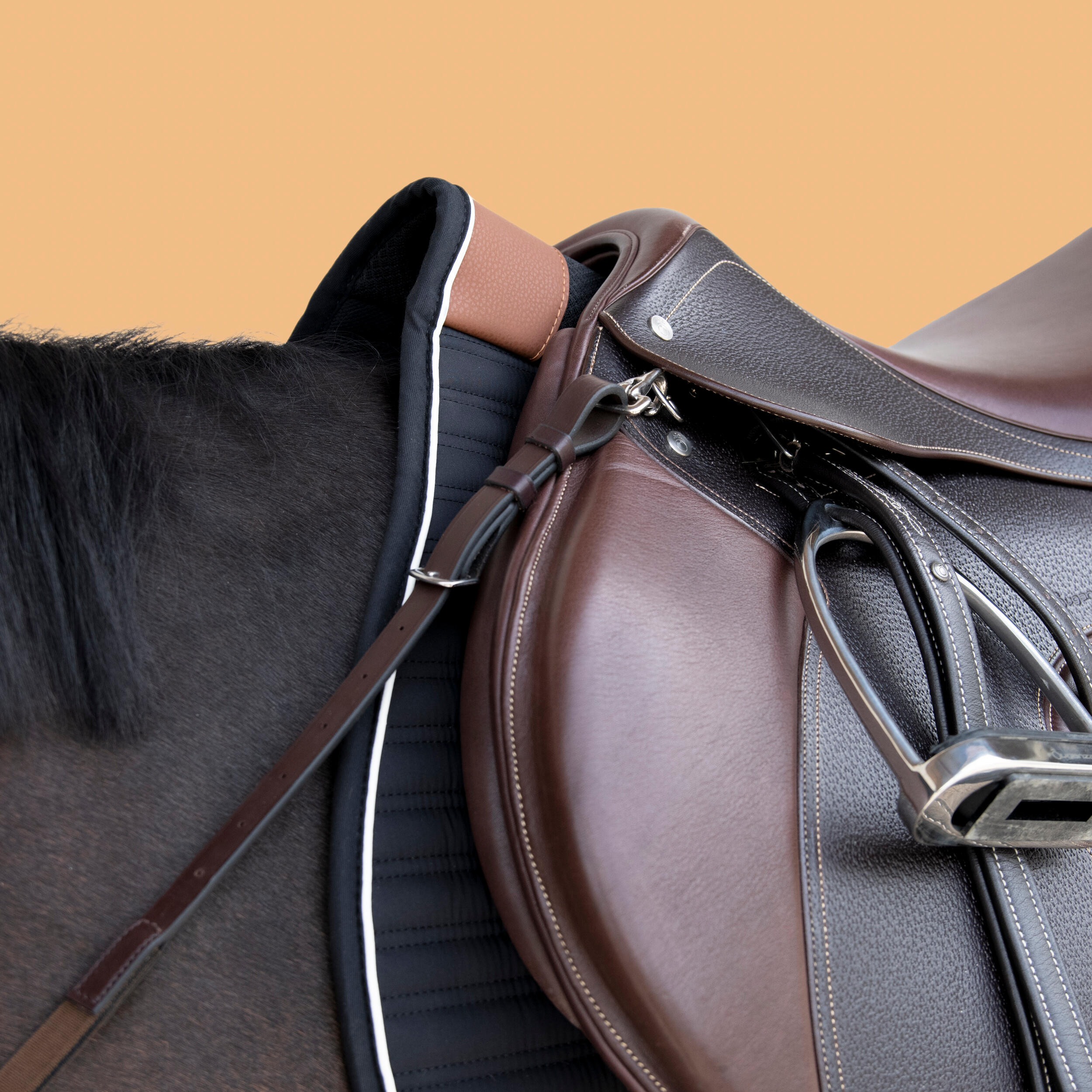 Pettorale con martingala pony e cavallo 3 punti marrone  4/6