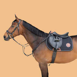 Horse and Pony Riding 3-Point Hunting Martingale - Black