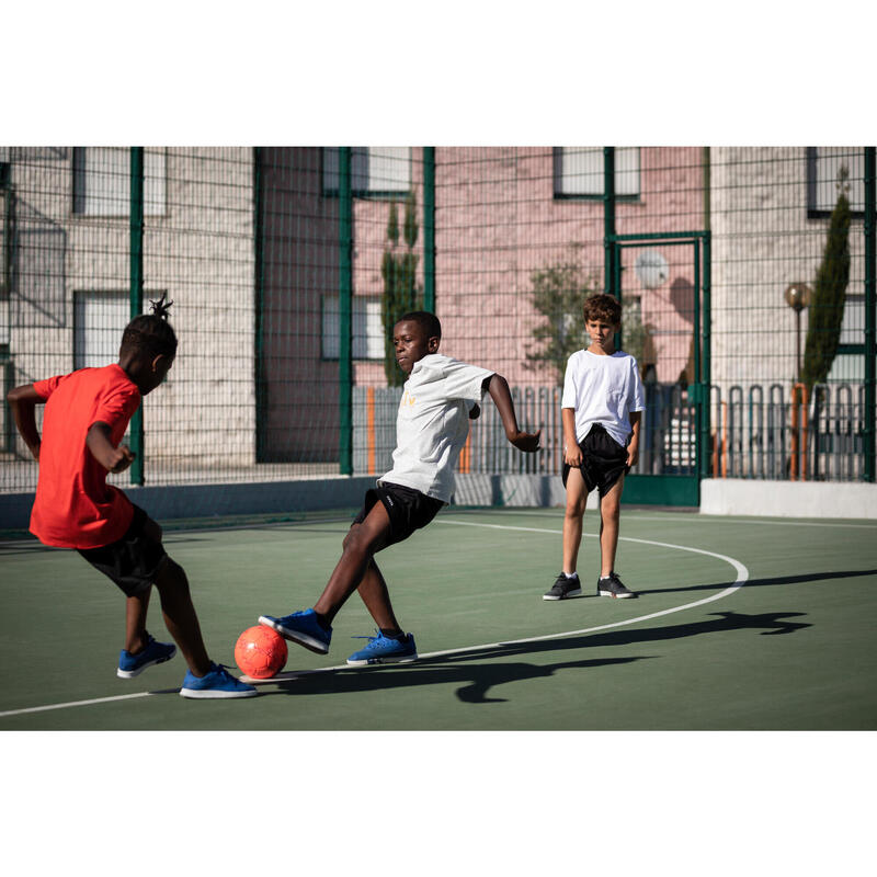 Kinder Fussball Hallenschuhe - Street Football Barrio grau/rot