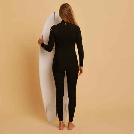 WOMEN'S SURFING WETSUIT 900 NEOPRENE 4/3 MM BLACK