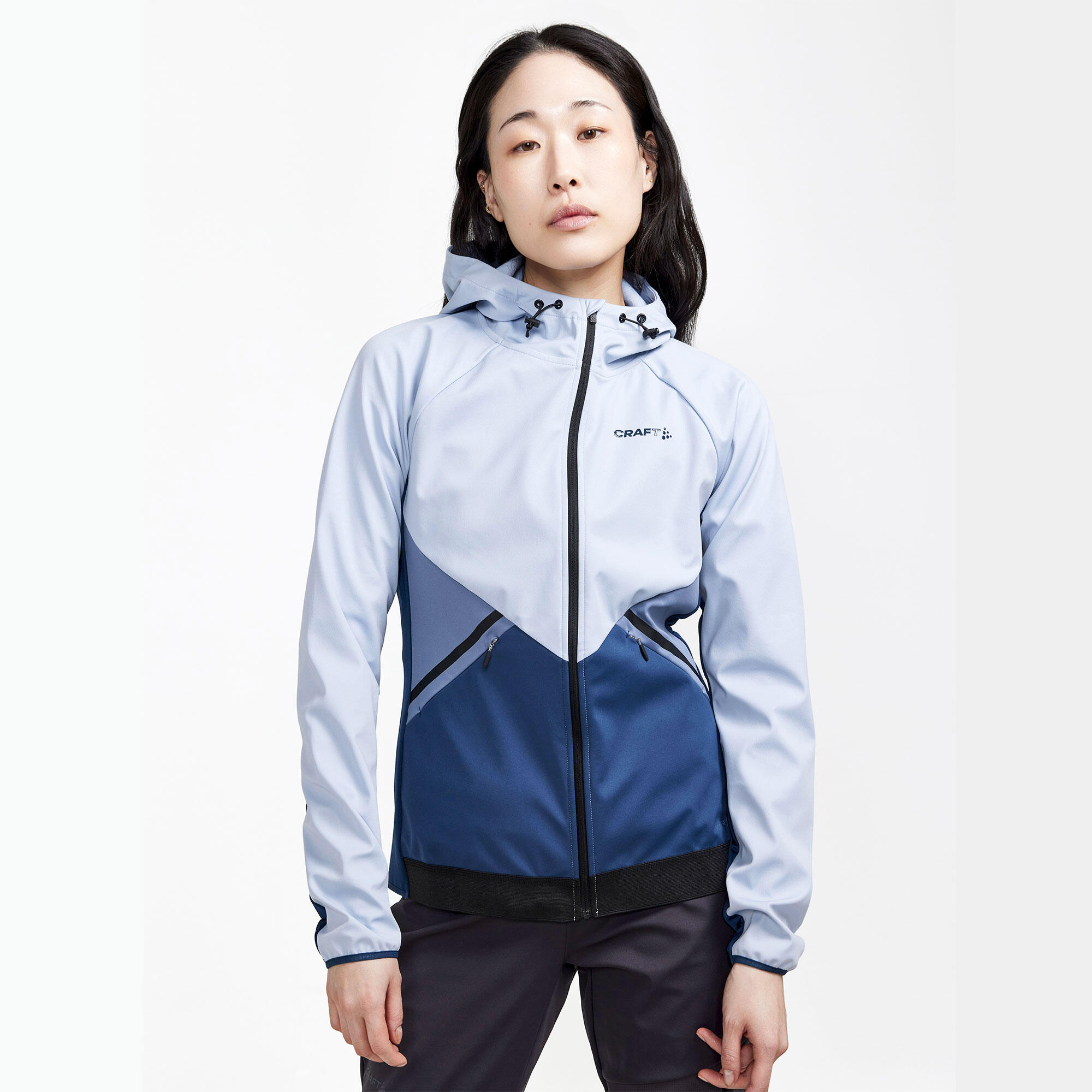 ADULT CROSS-COUNTRY SKI JACKET - CORE GLIDE HOOD CRAFT WOMEN BLUE