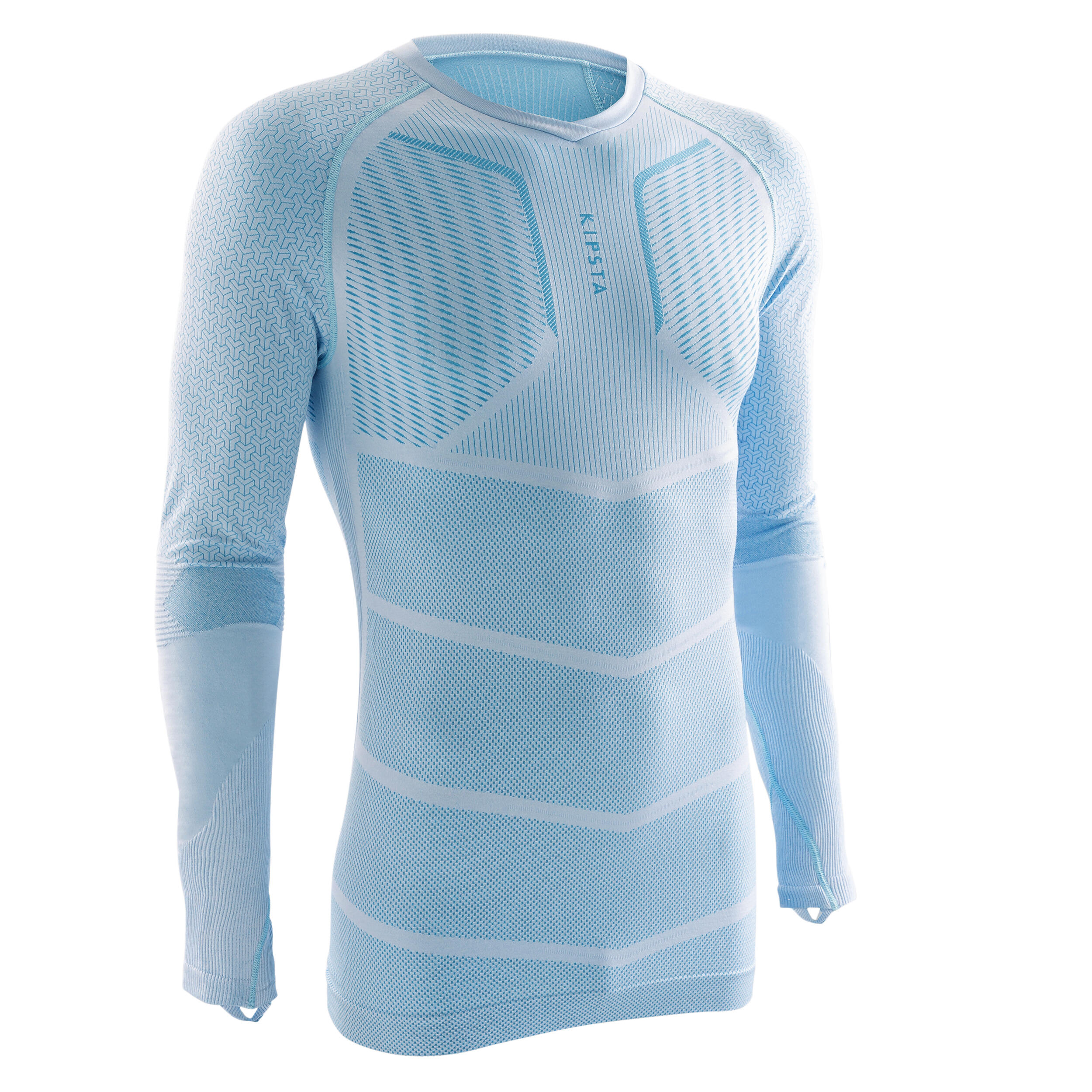 Bluză termică Fotbal Keepdry 500 Gri-Albastru Adulți 500