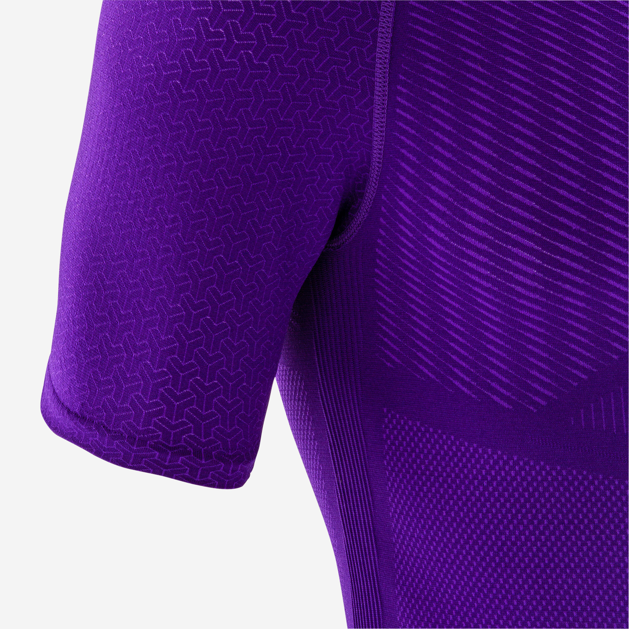 Unisex Football Short-Sleeved Thermal Base Layer Top Keepdry 500 - Purple 5/5