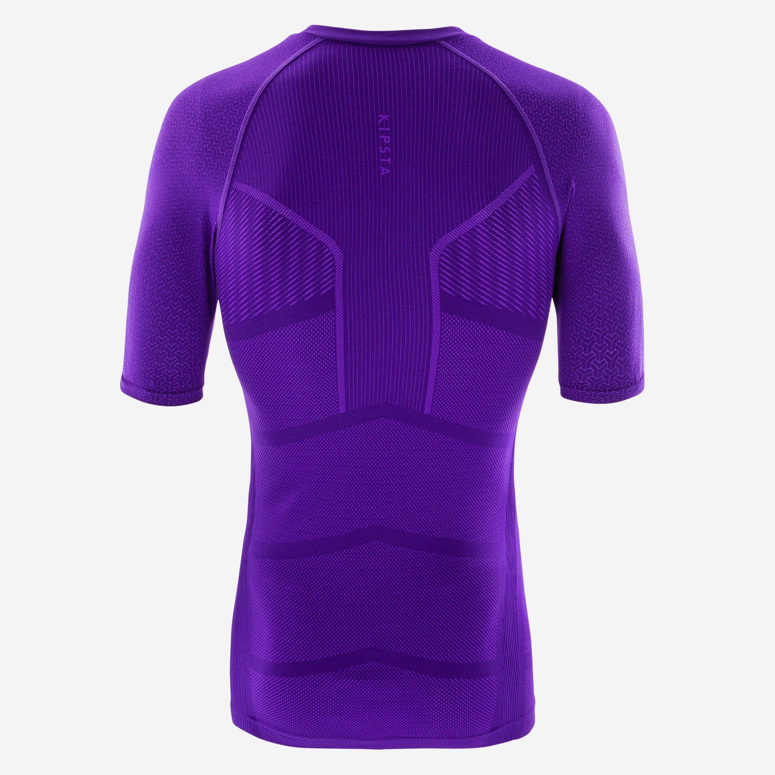 Unisex Football Short-Sleeved Thermal Base Layer Top Keepdry 500 - Purple 3/5