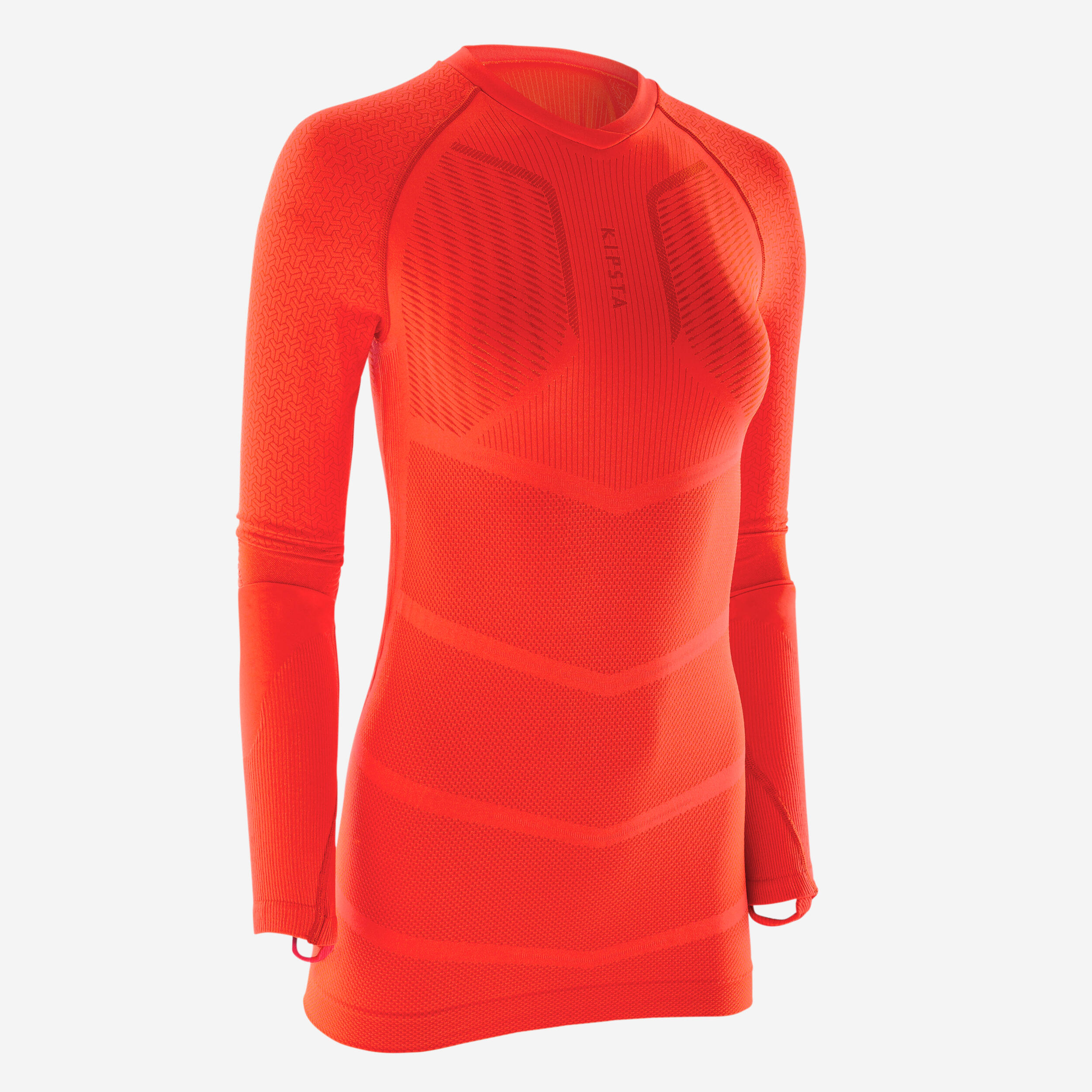 Adult Long-Sleeved Thermal Base Layer Top Keepdry 500 - Orange 2/16