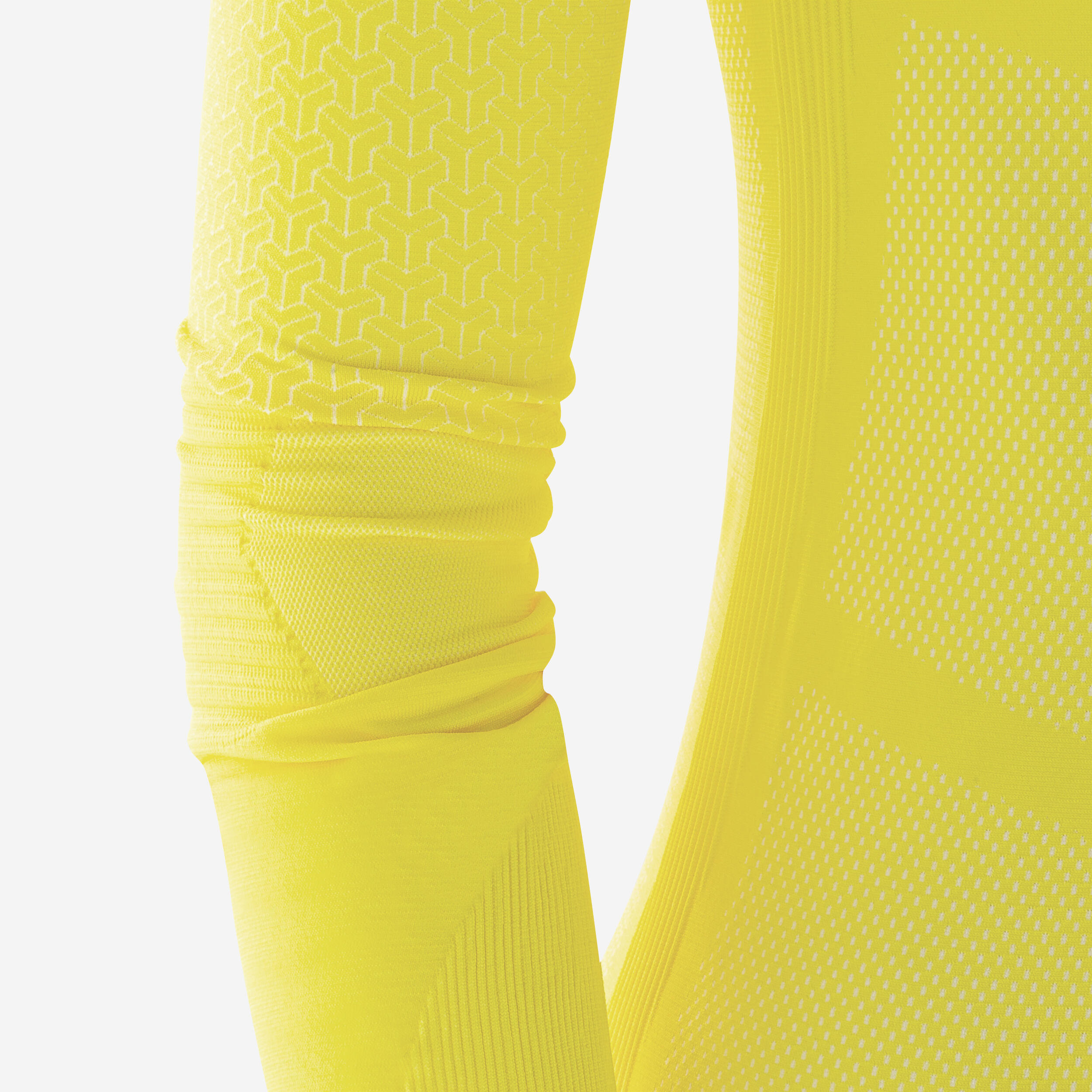 Adult Long-Sleeved Thermal Base Layer Top Keepdry 500 - Yellow 15/15