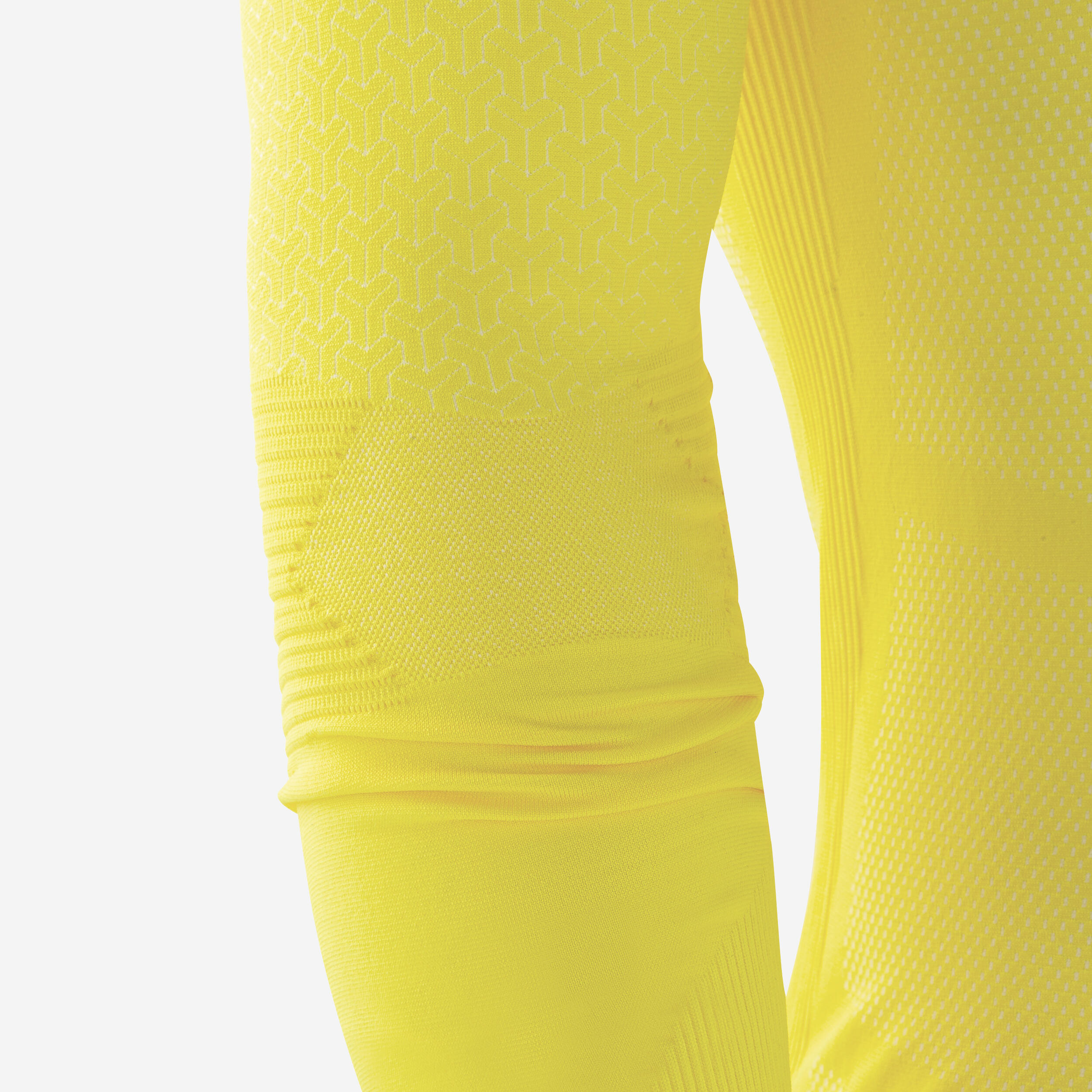 Adult Long-Sleeved Thermal Base Layer Top Keepdry 500 - Yellow 14/15
