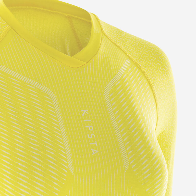 Adult Long-Sleeved Thermal Base Layer Top Keepdry 500 - Yellow