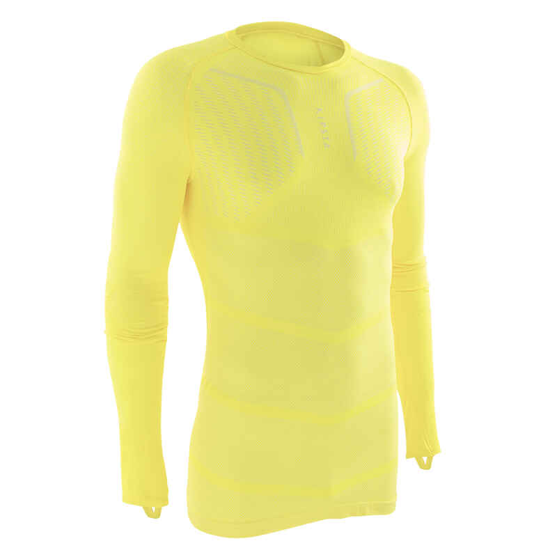 Damen/Herren Fussball Funktionsshirt langarm - Keepdry 500 gelb