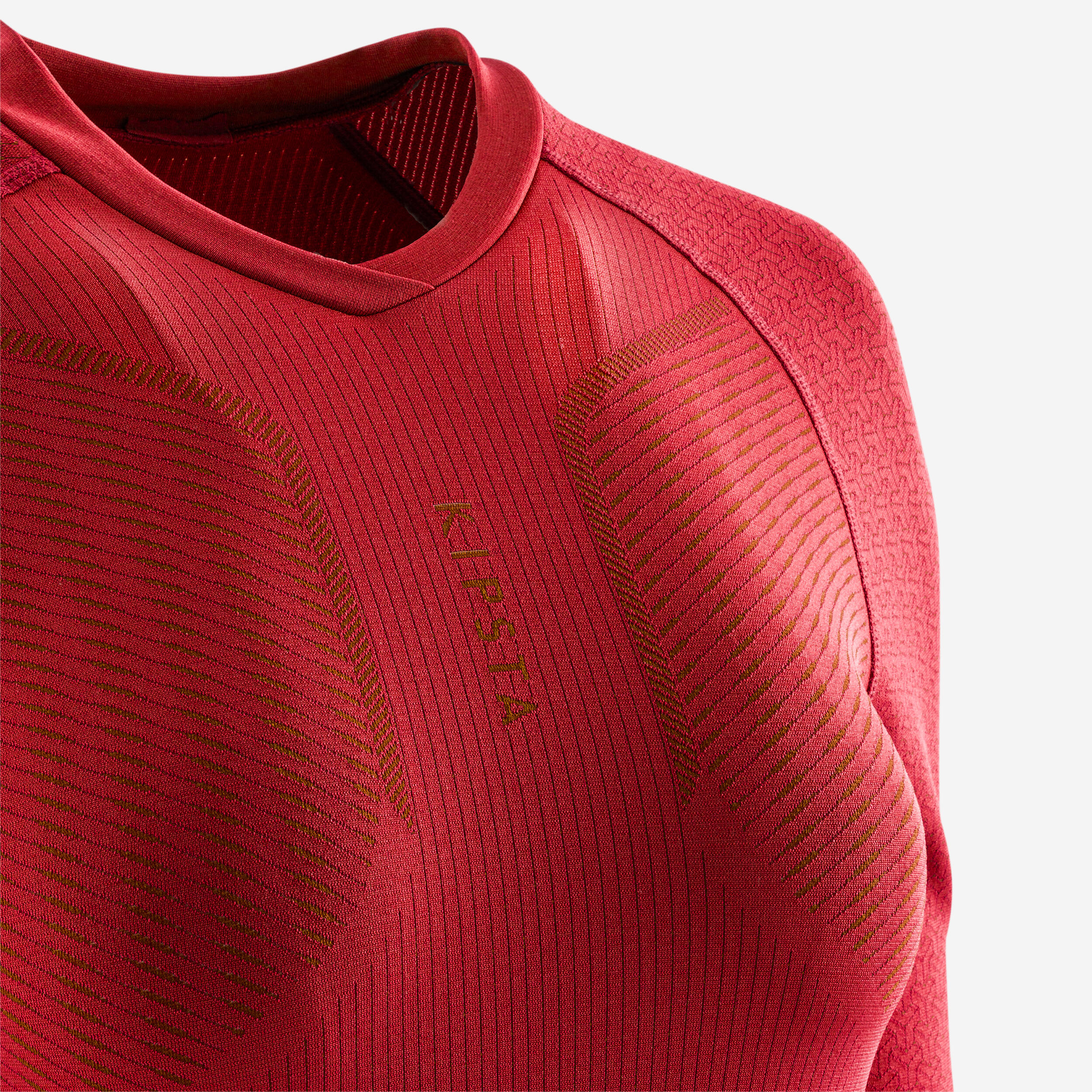 Adult Long-Sleeved Thermal Base Layer Top Keepdry 500 - Red 12/15