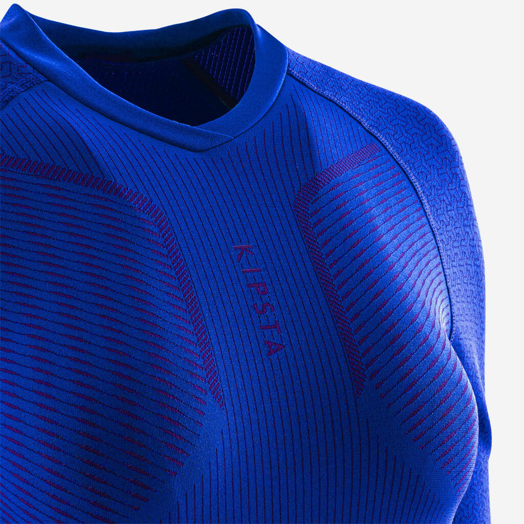 Adult Long-Sleeved Thermal Base Layer Top Keepdry 500 - Indigo Blue