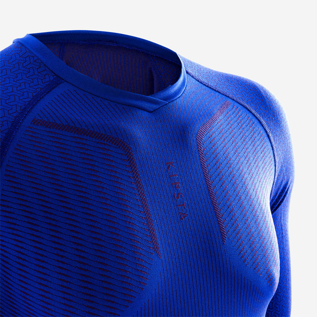 Adult Long-Sleeved Thermal Base Layer Top Keepdry 500 - Indigo Blue