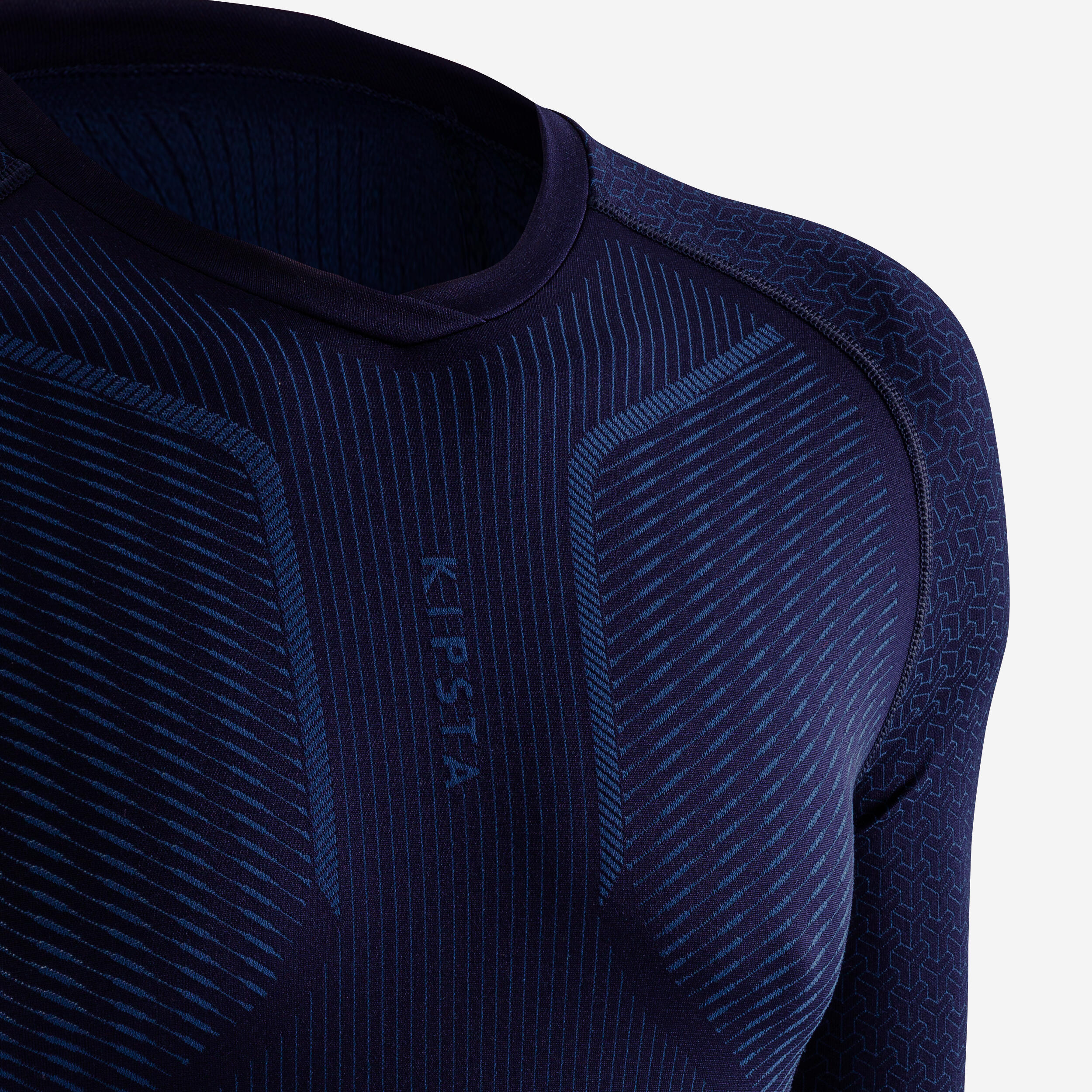 Adult Long-Sleeved Thermal Base Layer Top Keepdry 500 - Navy Blue 11/14