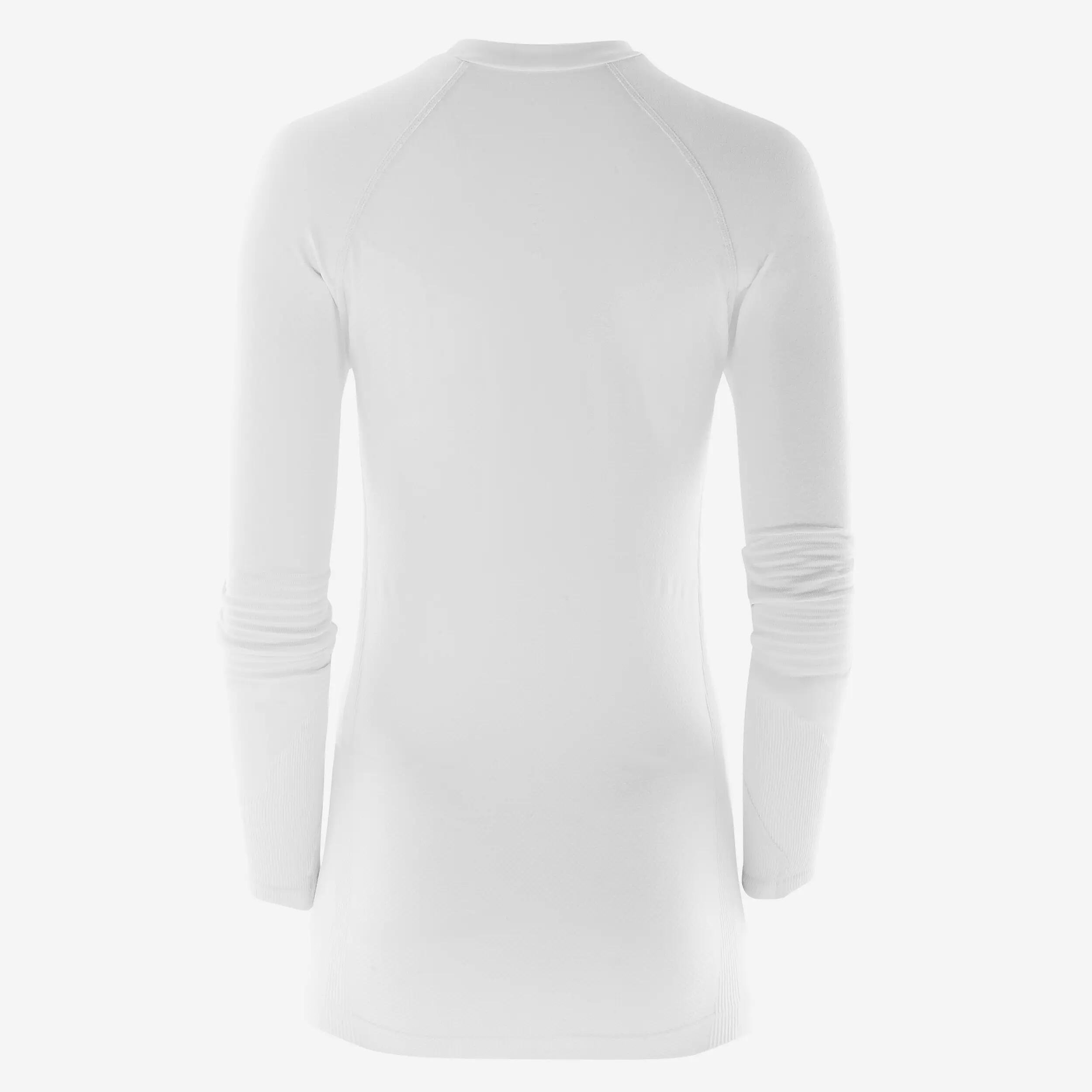 PRIMERA CAPA FÚTBOL CUELLO ALTO MANGA LARGA  ADULTO BLANCO KEEPDRY 500 6/11