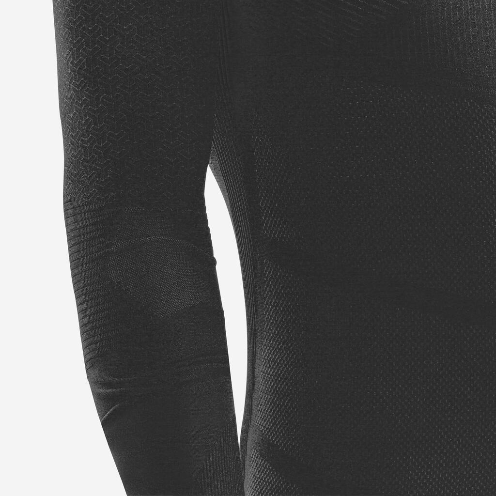 Adult Long-Sleeved Thermal Base Layer Top Keepdry 500 - Mottled Grey