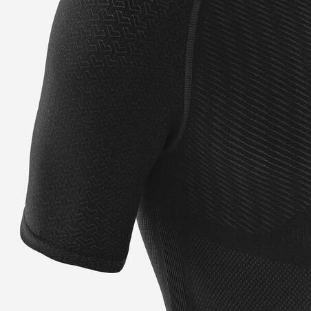 Adult Short-Sleeved Thermal Base Layer Top Keepdry 500 - Black