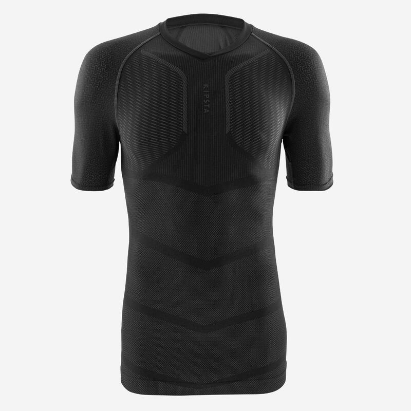 Damen/Herren Fußball Funktionsshirt kurzarm - Keepdry 500 schwarz