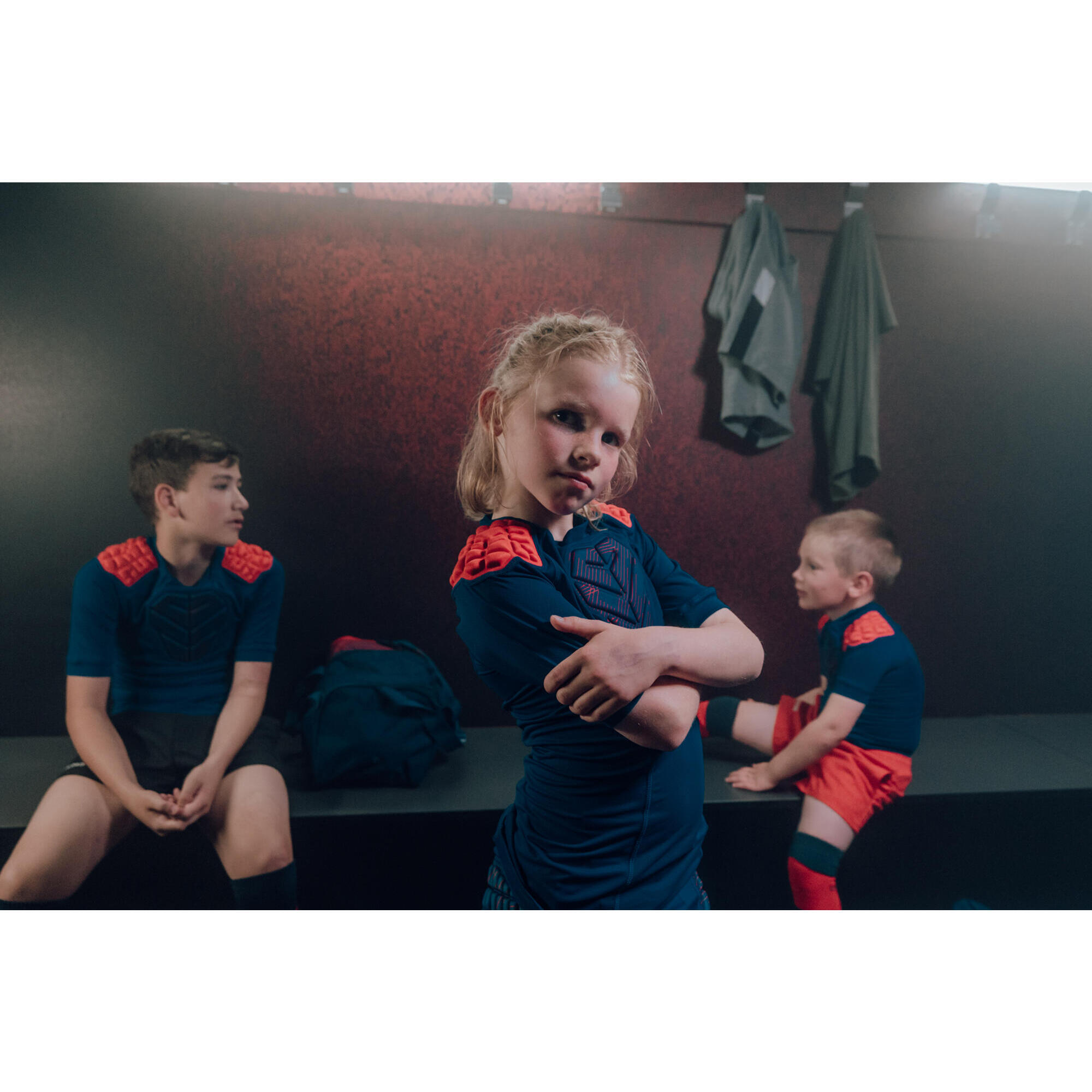 Spallina da rugby per bambini - R500 blu rosso