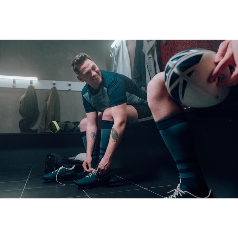 Chaussettes hautes de rugby Adulte - R500 bleu marine