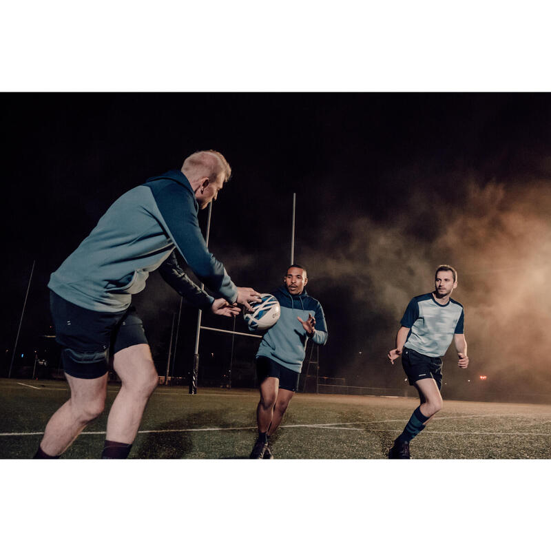 Sweat-shirt capuche de rugby Homme - R500 bleu