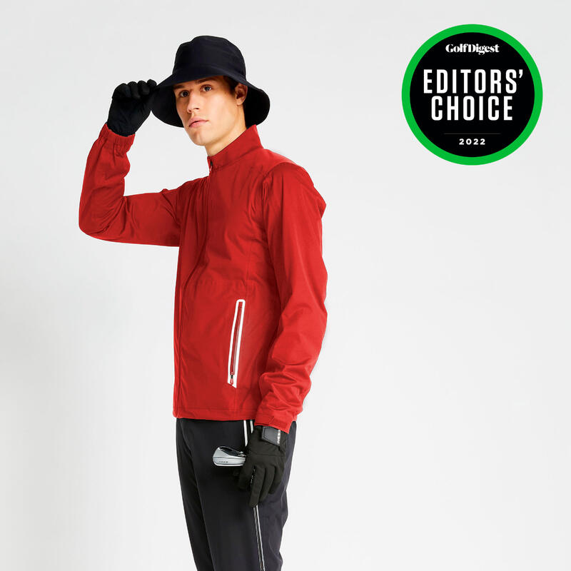 Men's Golf Waterproof Rain Jacket Blue INESIS Decathlon