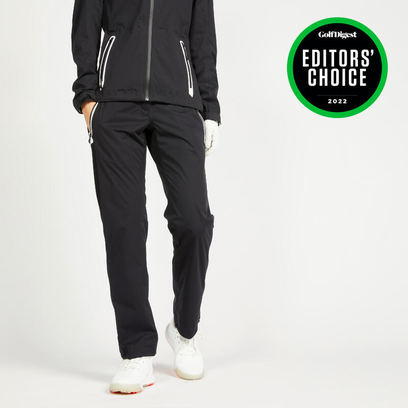 Women’s golf waterproof trousers RW500 navy blue INESIS Decathlon