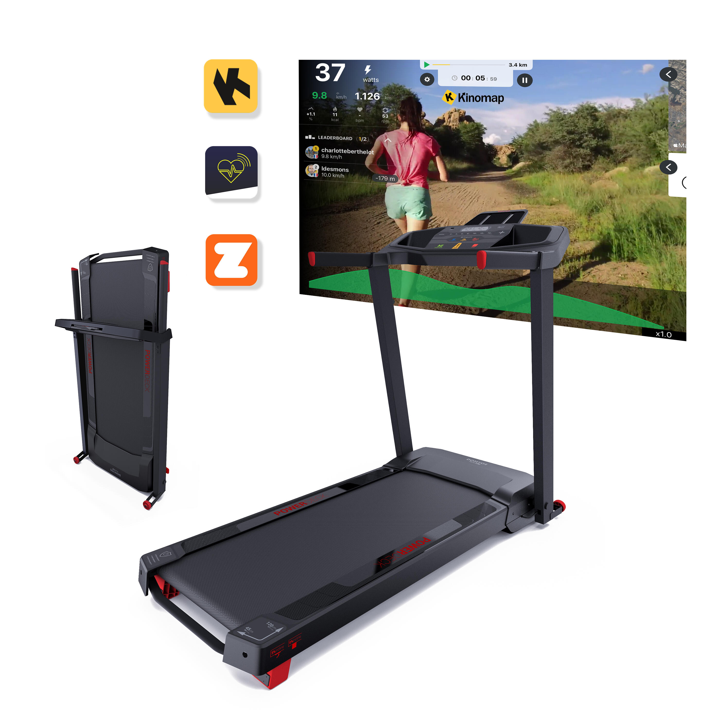 Tapis roulant compact 14 km/h (9 mi/h), Run 100 E 2/12