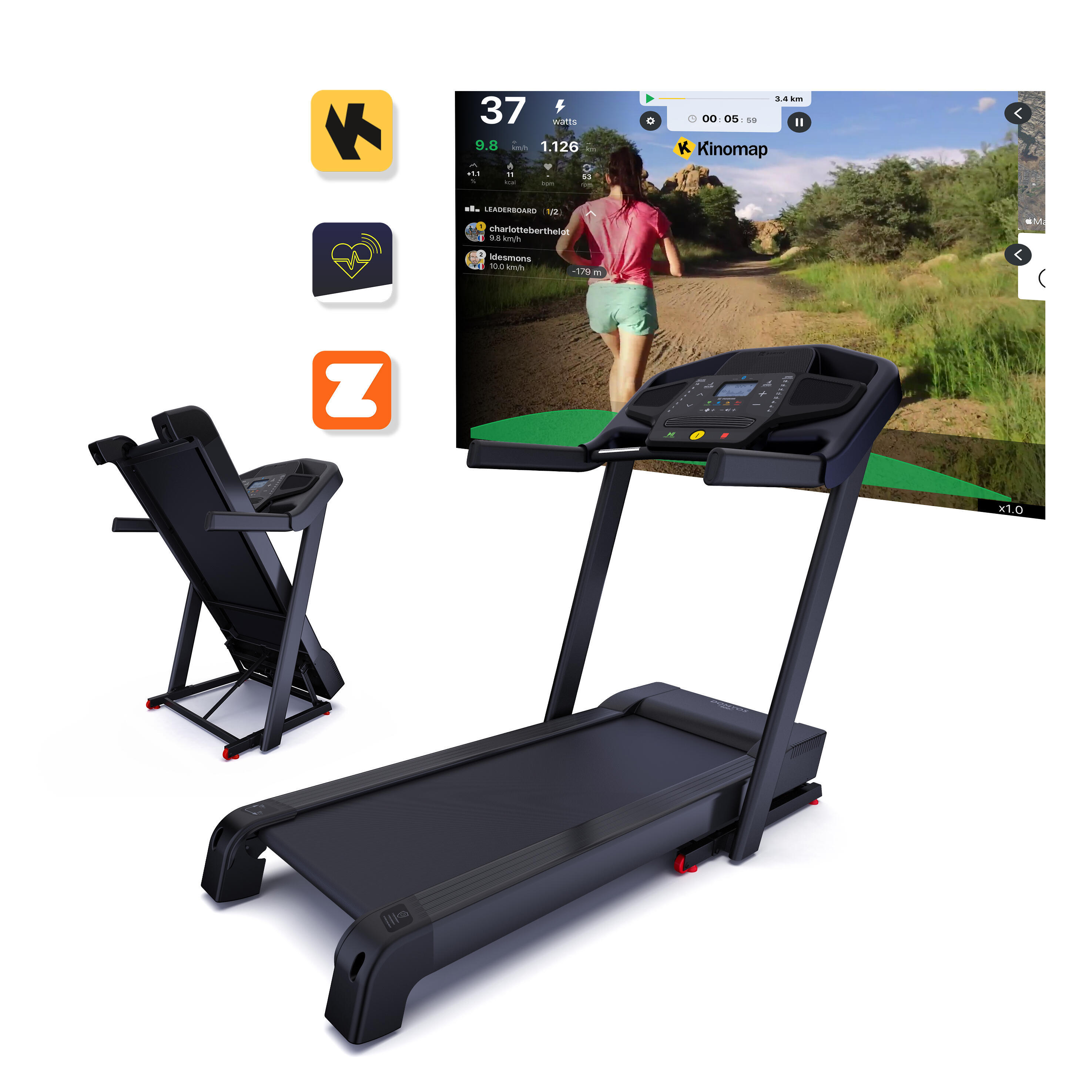 High-Performance Connected Treadmill T900D - 18 km/h, 50x143cm 2/7