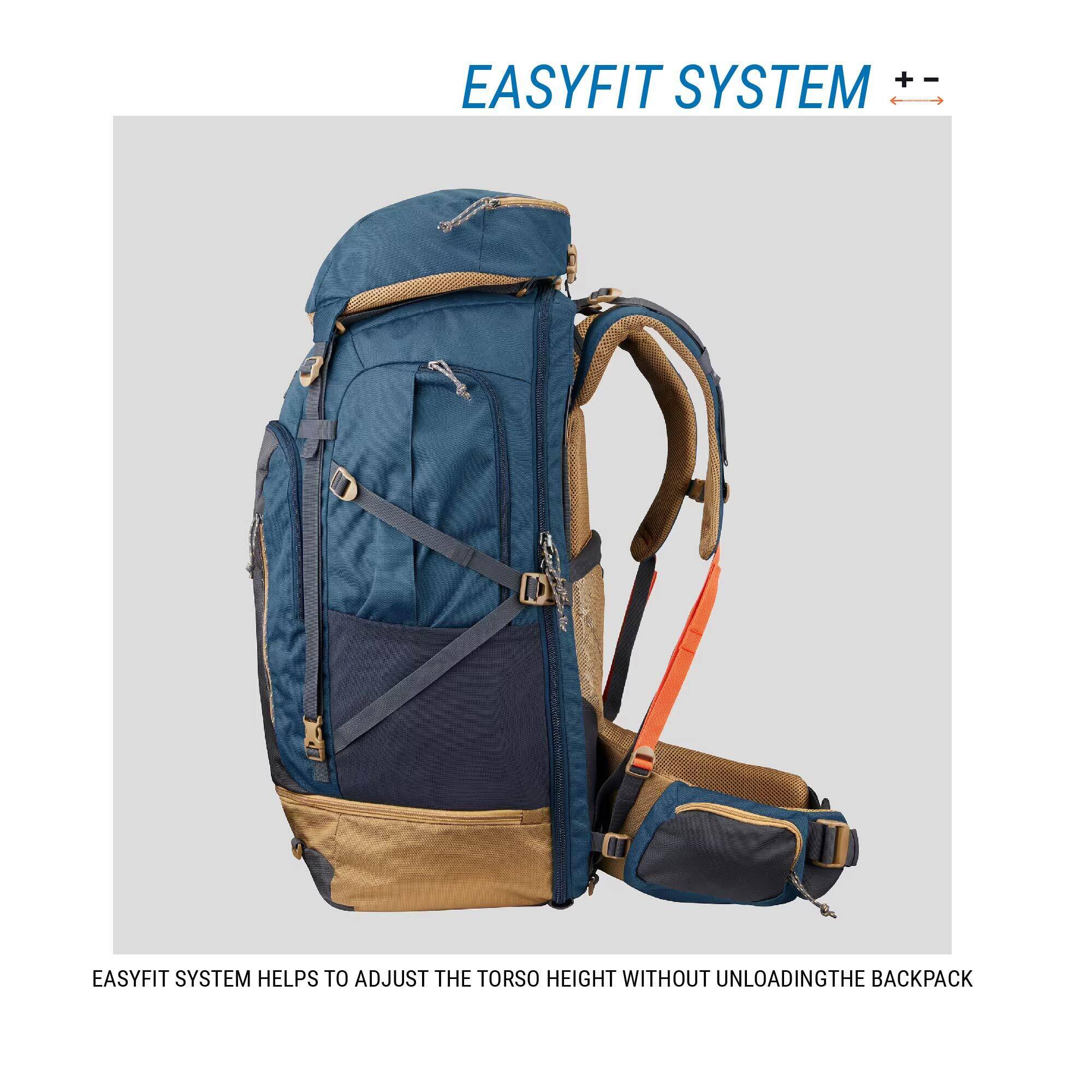 Travel Backpack 70 Liters - TRAVEL 500 Blue -  5