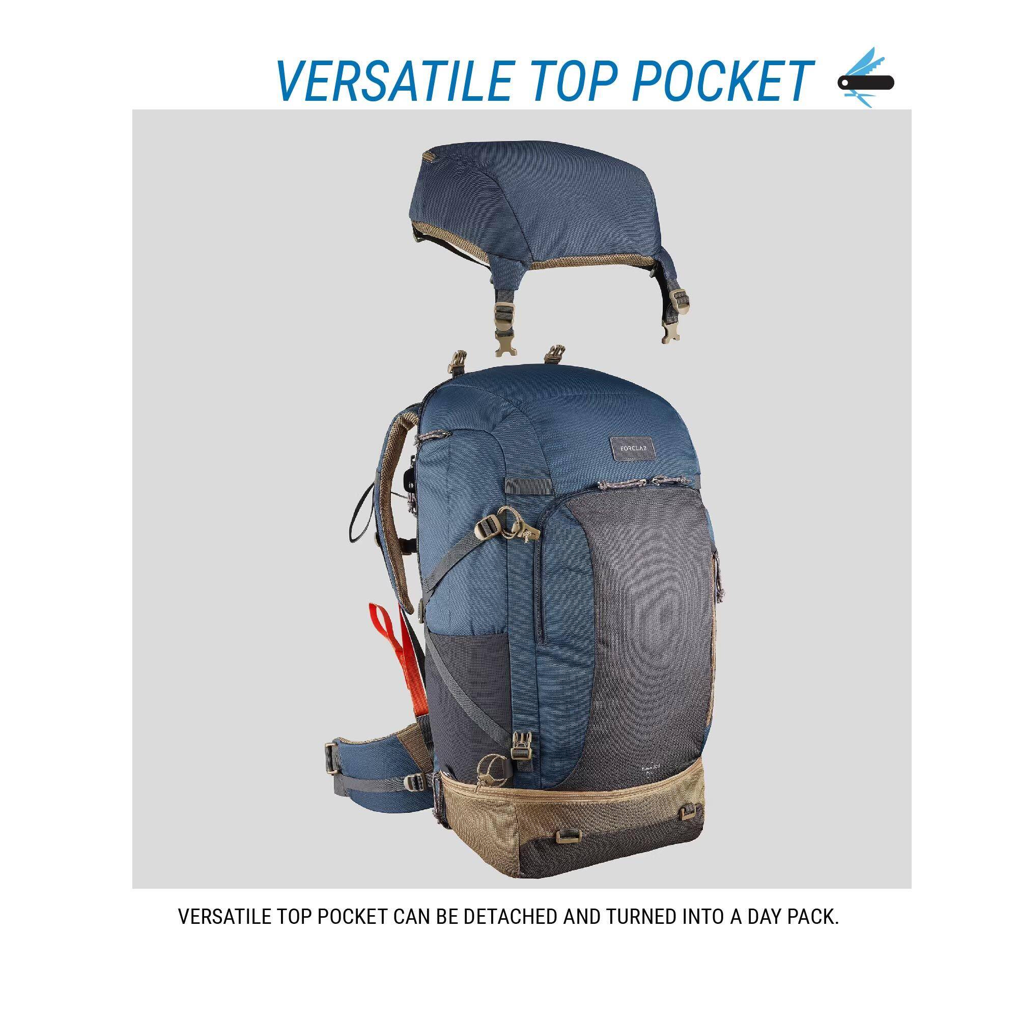Travel Backpack 70 Liters - TRAVEL 500 Blue -  3