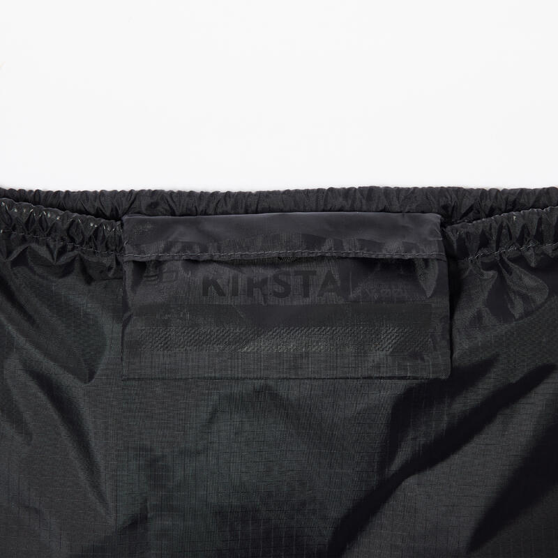 Drawstring Shoe Bag with Inner Zipped Storage Pocket Essential Black