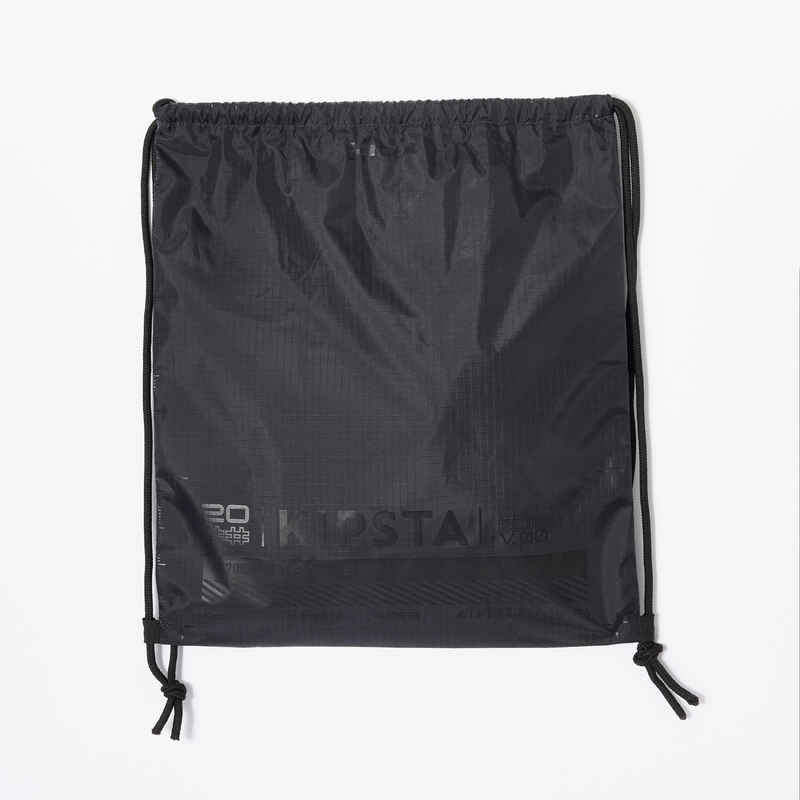 Drawstring Shoe Bag with Inner Zipped Storage Pocket Essential - Black