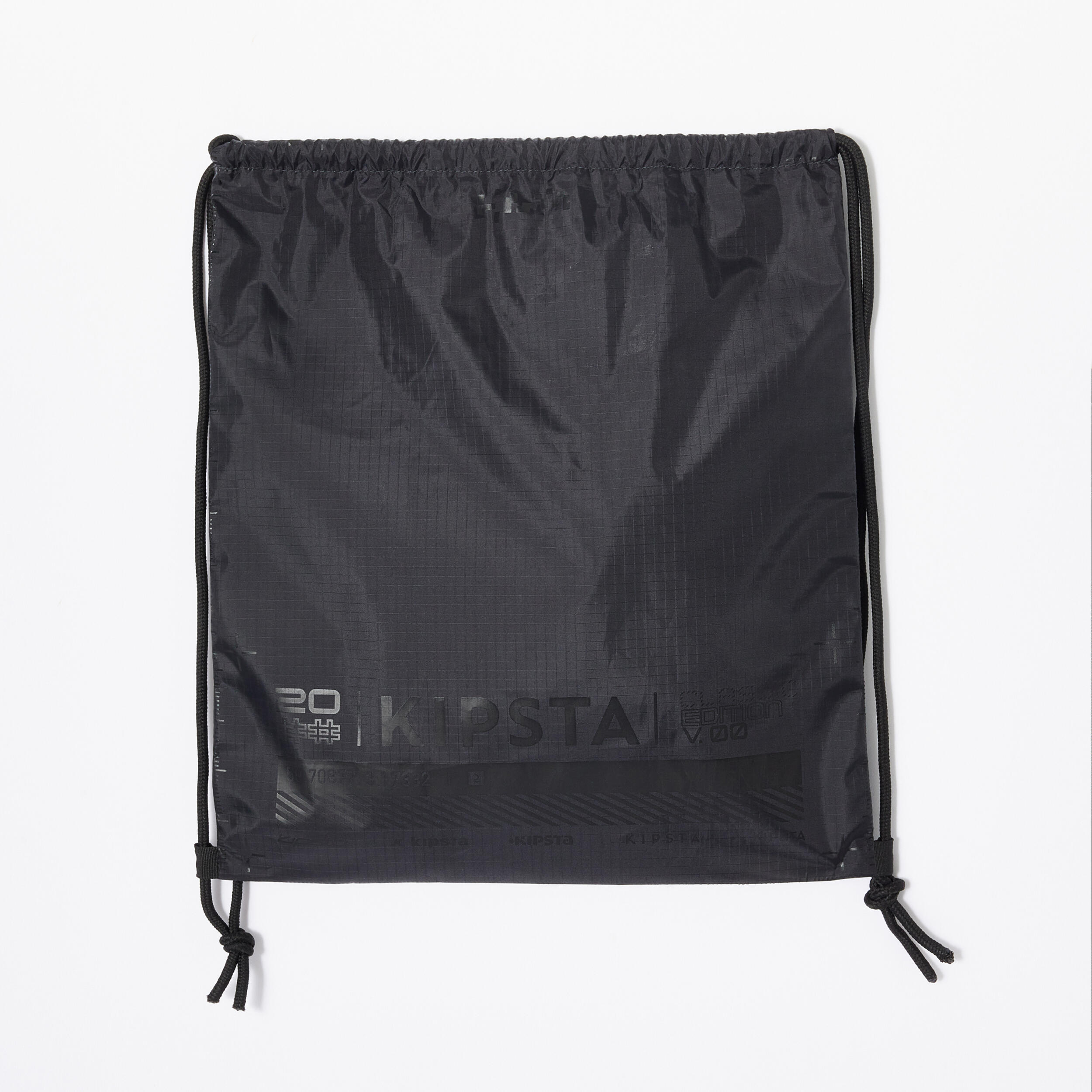 Drawstring Shoe Bag with Inner Zipped Storage Pocket Essential - Black 1/5