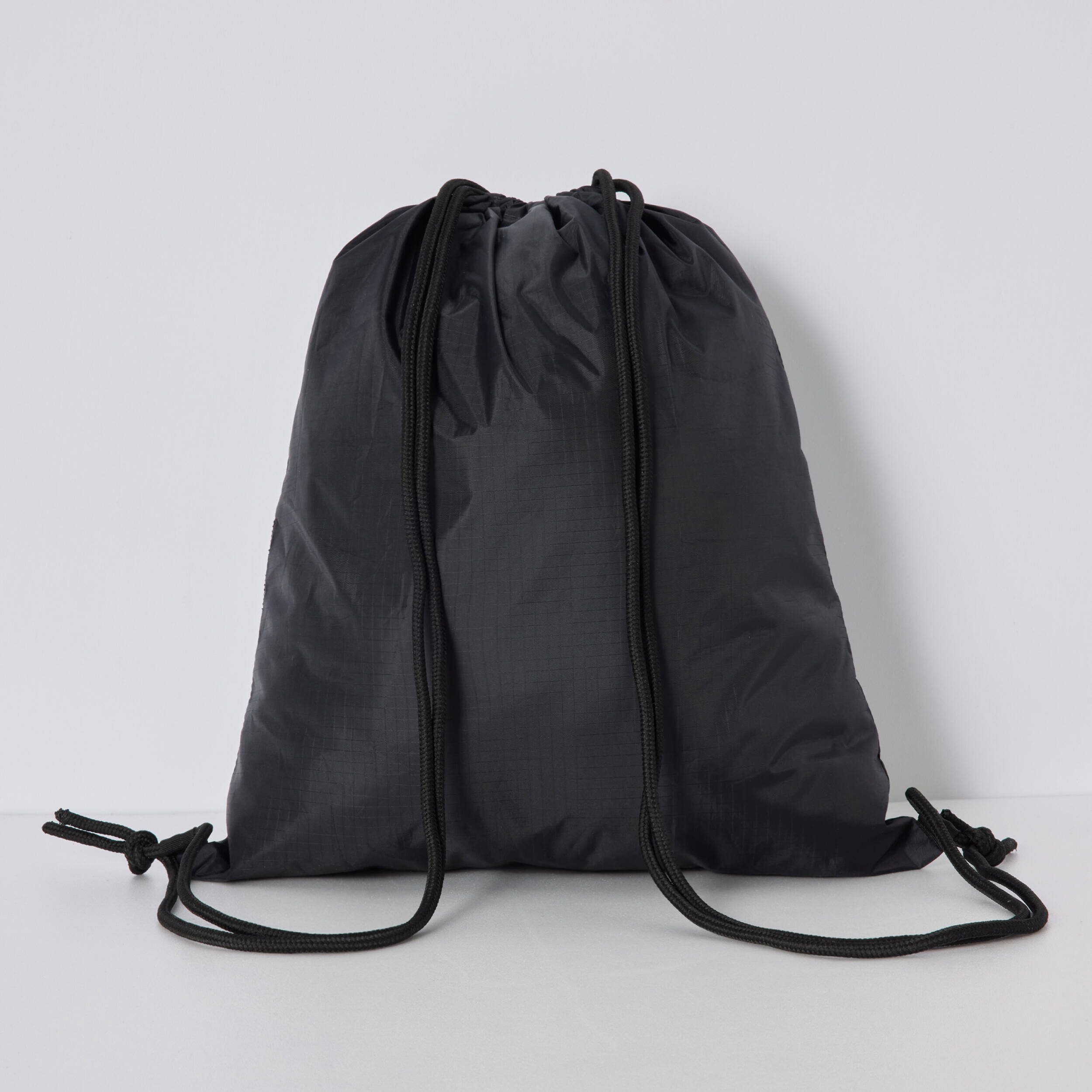 Drawstring Shoe Bag with Inner Zipped Storage Pocket Essential - Black -  4