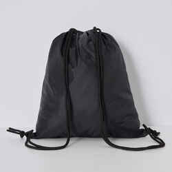 Drawstring Shoe Bag with Inner Zipped Storage Pocket Essential - Black